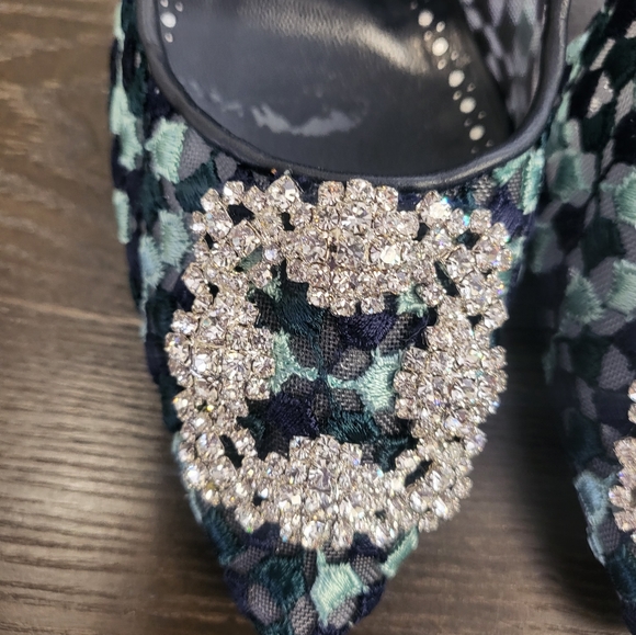 Manolo Blahnik Hangasi 105 Blue Lace - Picture 3 of 10